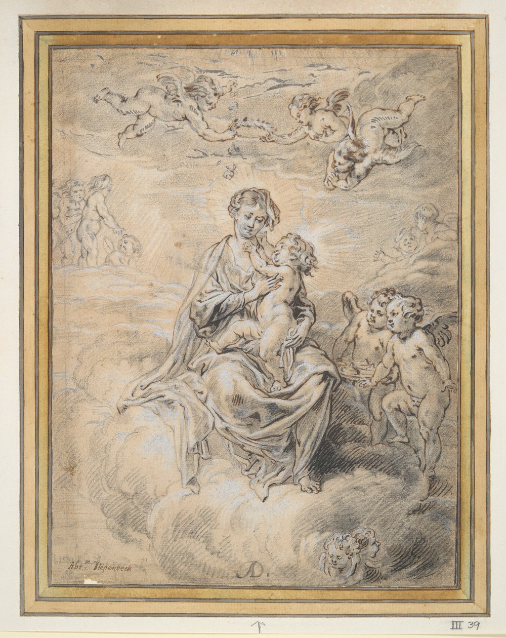 Virgin and Child in Heaven, with Putti by Abraham van Diepenbeeck