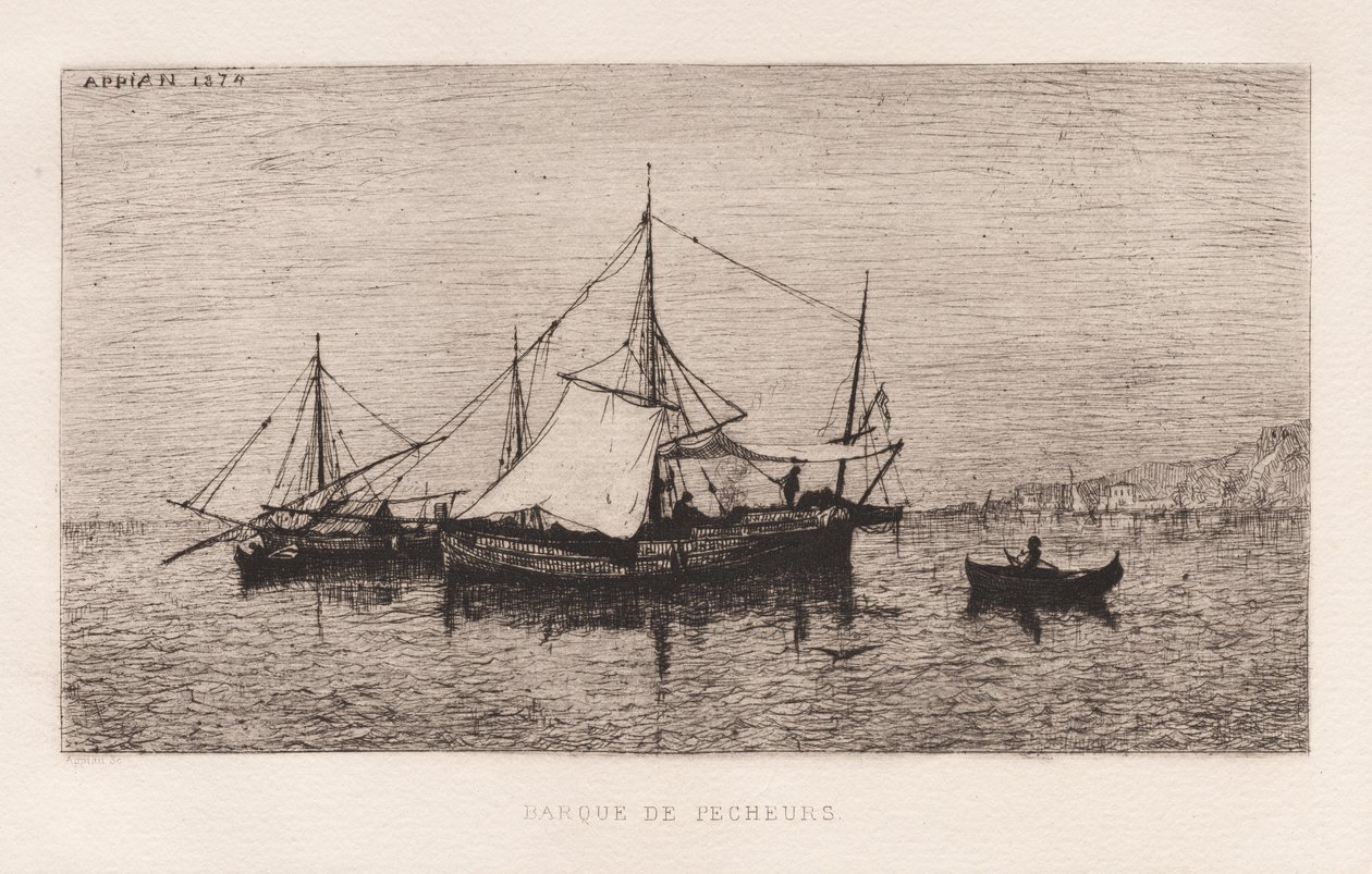 Fishing Boat/Coastal Shipping Boat (Italian Coast) by Adolphe Appian