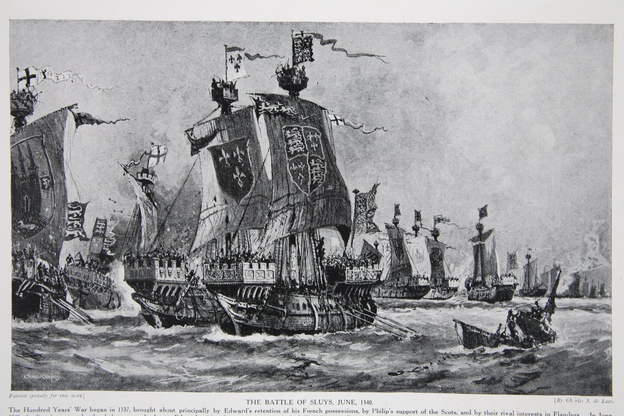 The Battle of Sluys, 24th June 1340, illustration from 