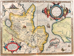 Geography Map of the Tartar Territory from Theatrum Orbis Terrarum by Abraham Ortelius