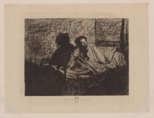Portrait of Charles Meryon Sitting in Bed