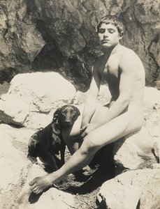 Nude Boy and Dog