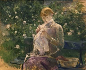 Pasie Sewing in Bougival’s Garden – 1881