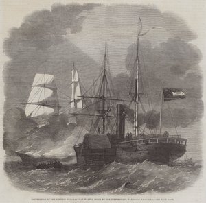 Destruction of the Federal Merchantman Harvey Birch by the Confederate War-Sloop Nashville by Edwin Weedon