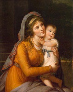 Portrait of Baroness Anna Sergeyevna Stroganova with Her Son