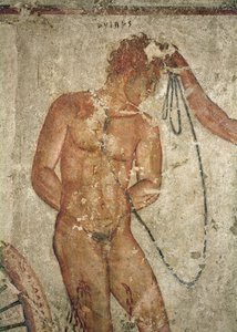 (Detail) of a Trojan Prisoner, from the Francois Tomb at Vulci, c.320-280 BC