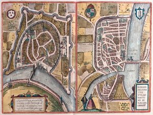 Grenoble and Romans sur Ister, France (engraving)