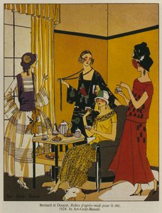 Afternoon dresses for tea, fashion plate from Art Gout Beaute magazine, 1924