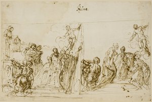 Two Composition Sketches for the Votive Painting of Doge Pasquale Cicogna, Sala del Pregadi, Palazzo Ducale, Venice