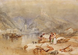 Bernkastel on the Moselle with the Ruins of Landshut