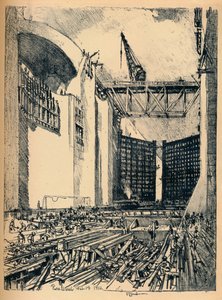 Laying The Floor of Pedro Miguel Lock, 1912