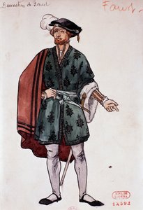 Costume for character of Faust in Damnation of Faust by Hector Berlioz, sketch by Joseph Porphyre Pinchon