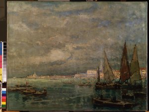View of Venice with Sailboats