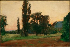 Evening Mood Over the Rhine Landscape by Lesser Ury