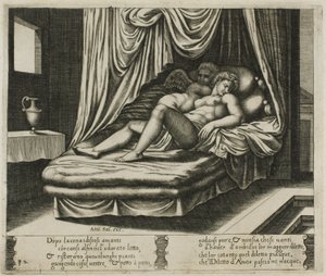 Cupid and Psyche Together in the Nuptial Bed