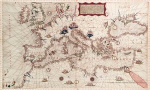 Chart of Mediterranean, Black and Caspian Seas