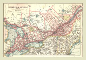 Map of Ontario and Quebec