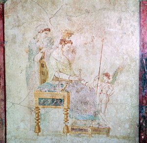 Roman Wall-Painting of Aphrodite, Eros, and One of the Graces, 1st Century