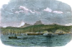 The Spanish blockading squadron at Valparaiso, Chile